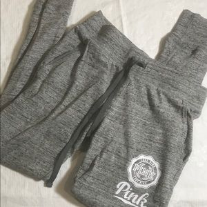 PINK heather gray joggers
